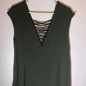 Black Tank Top with Cutout in Front and Back